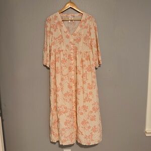 Seraphine Cream Floral Peach Nursing Dress 8
